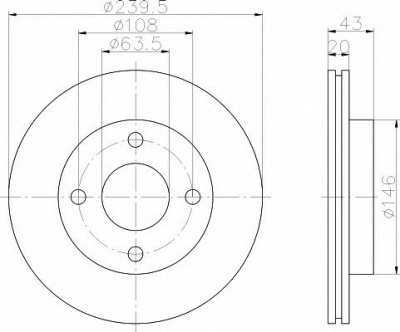 HELLA PAGID 8dd355102231 -  Тормозной диск